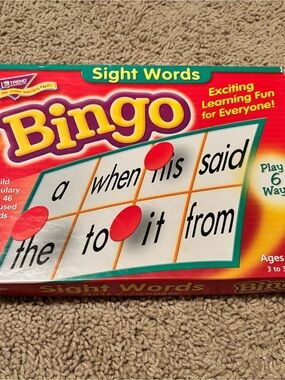 Trend Bingo Sight Words Game - Red